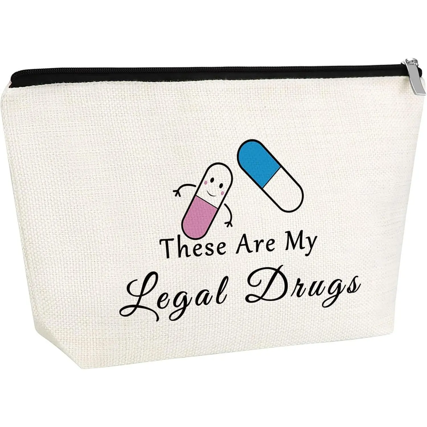 Pharmacist Gift Makeup Bag Organizer - Medicine Storage Pill Bag for Nurse Practitioner, Mom, Sister, Patient - Travel Pouch for Birthday, Christmas, Easter