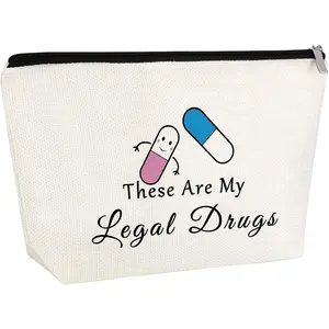 Pharmacist Gift Makeup Bag Organizer - Medicine Storage Pill Bag for Nurse Practitioner, Mom, Sister, Patient - Travel Pouch for Birthday, Christmas, Easter