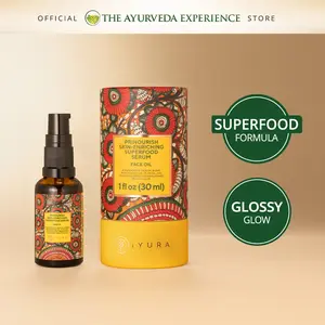 Prinourish Skin-Enriching Superfood Serum - With Almond Oil, Olive Oil, Turmeric, Mango and More Ayurvedic Herbs - 30 ML