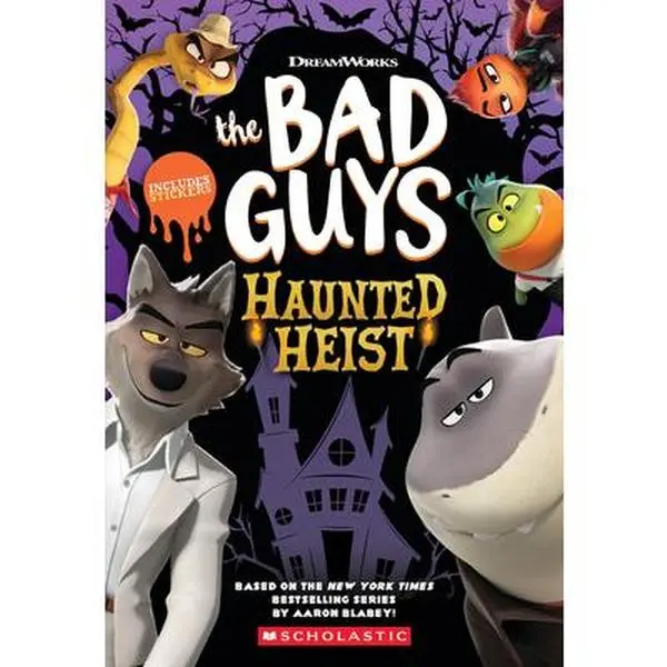 DreamWorks The Bad Guys: Haunted Heist - New English Holiday Adventure Book by Kate Howard, Mr. Wolf Feature, Trade Paperback