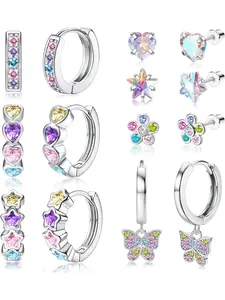 Hypoallergenic Earrings for Girls Women Stainless Steel Screw Back Earrings Hoop Earring for Sensitive Ears Cute Kids Toddler Earring Jewelry