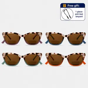 Bifocal Reading Sunglasses for Men & Women, UV Protection Tinted Sun Readers, HD Clear Vision Outdoor Readers with Lightweight Square Frame, 4 Color Options