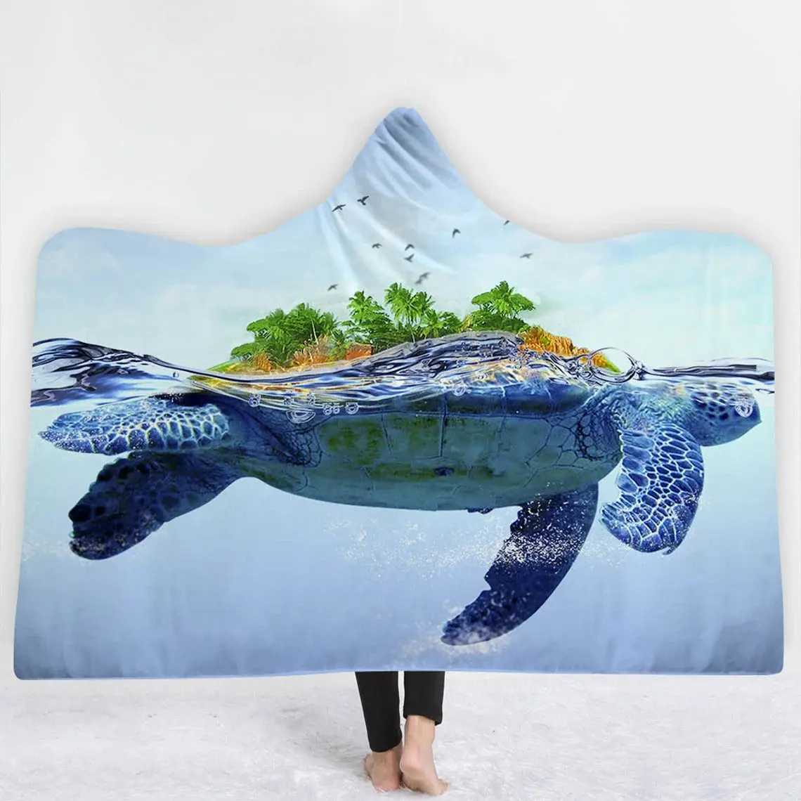 Ocean Turtle Hooded Wearable Blanket