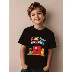Numberblocks Colorful Graphic T-shirt Cheerful Design with Cartoon Characters for Young Boys Fun and Playful Style Perfect for Casual Attire and Playtime (3-13Y)