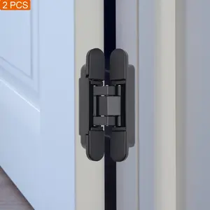 2-Piece Concealed Invisible Door Hinge with 3D Adjustable (±0.12in) & 180° Opening, Zinc Alloy Heavy Duty 88 lbs Load Capacity for Thick Doors (≥1.38in), for Home Office Wooden Aluminum Fire Door summerwins