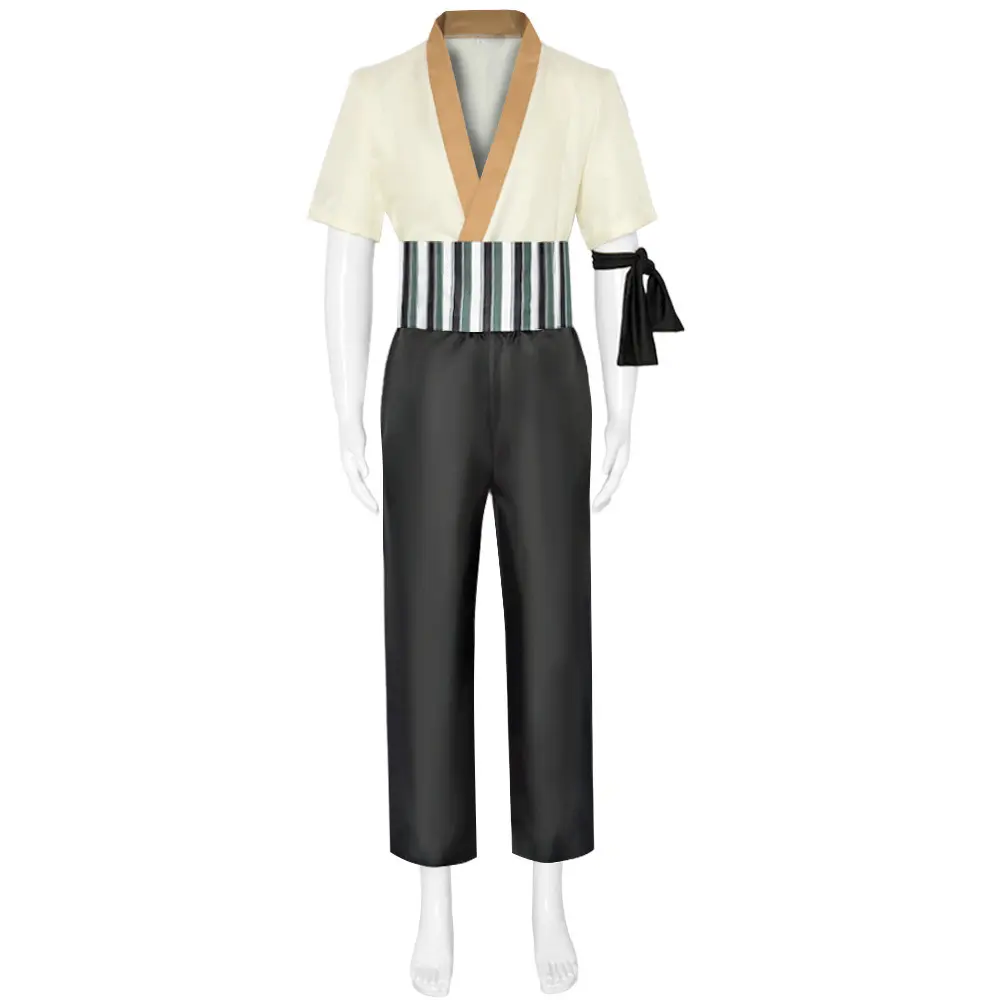 Live Action Zoro Top Black Pants Cosplay Costume Set with Girdle Armband for Comic Con