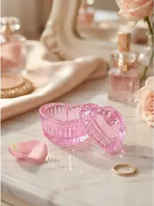 Pink Heart Shaped 1Pc Coated Crystal Glass Cup With Lid For Nail Art Brush Cleaning Color Mixing Nail Supplies Nail Art Tools Back To School Student Use Crystal Drinking Glasses Multi Purpose Small Glass Cup For Press On Nails Supplies Manicure Tools Cute