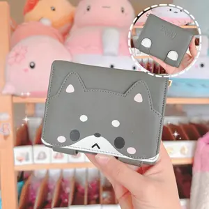 Shadow the Shiba Wallet - Pwallet Collection, 9 x 12 cm Folded Size, Cute Design with Cat Face, Includes 3 Pwallets