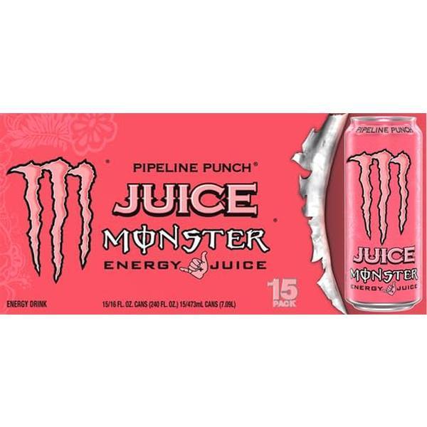 Monster Energy Juice Pipeline Punch, Energy + Juice, Energy Drink, 16 Ounce (Pack of 15)