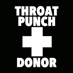 Throat Punch Donor White Vinyl Decal - Easy to Apply, Durable Material, Weather-Resistant
