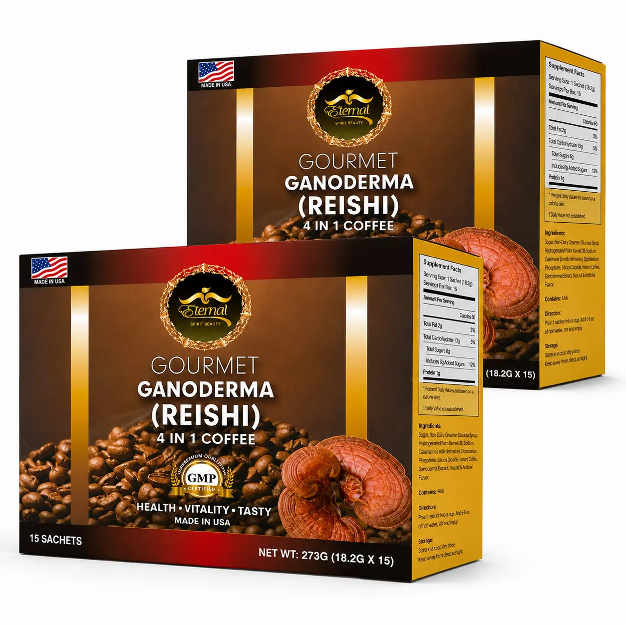 Eternal Spirit Beauty 4 in 1 Coffee, with GANODERMA (REISHI) – Pack of 2