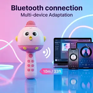 K-pop Portable with LED Lights Karaoke Microphone Toy,Builtin music,Bluetooth connectivity! Boosts your child'shappiness and confidence, birthday, Christmas,Easter gift for kids ages 3-8 Kpop festival gift creativityhalloween gift ornament cutie toy