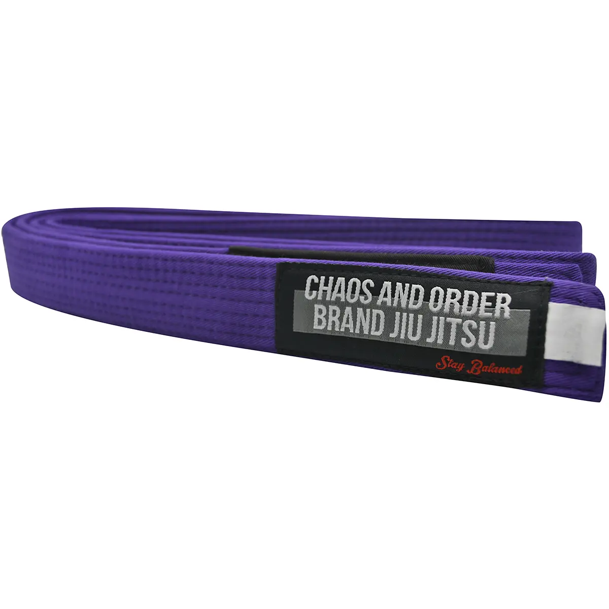 Chaos and Order Premium Jiu-Jitsu Rank Belt in Purple - Heavyweight Durable Cotton with High-Quality Woven Tag for BJJ, Heavyweight Cotton