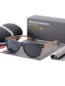 BARCUR Black Walnut Sunglasses for Men Wood Sun Glasses Man Eyeglasses Polarizing Glasses UVA&B Protection Eyewear ECO-Friendly