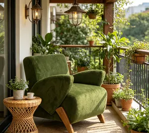 Velvet Accent Lounge Armchair - 28.15-in Decorative Chair with 4 Birch Legs, Suitable for Living Room, Study