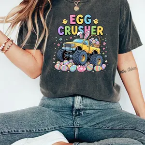 Kids Easter Shirt, Egg Crusher Tee, Toddler Boy Monster Truck T-Shirt, Youth Holiday Gift, Funny Kids Shirt