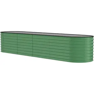 Garvee Galvanized Raised Garden Planter for Outdoors, 3 x 1.2 x 0.5 m, Metal, for Flowers, Vegetables, Rust-Resistant Raised Beds, Easy to Assemble, Box and Planters, Green
