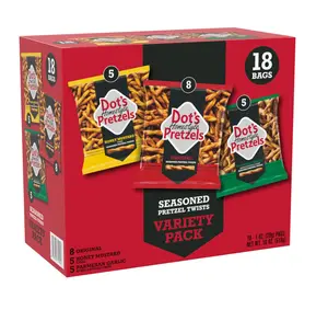 Dot's Homestyle Pretzels Variety Pack, Original, Honey Mustard, and Parmesan Garlic Twist Snack, 1oz Individually Sized Bags (18 Count)