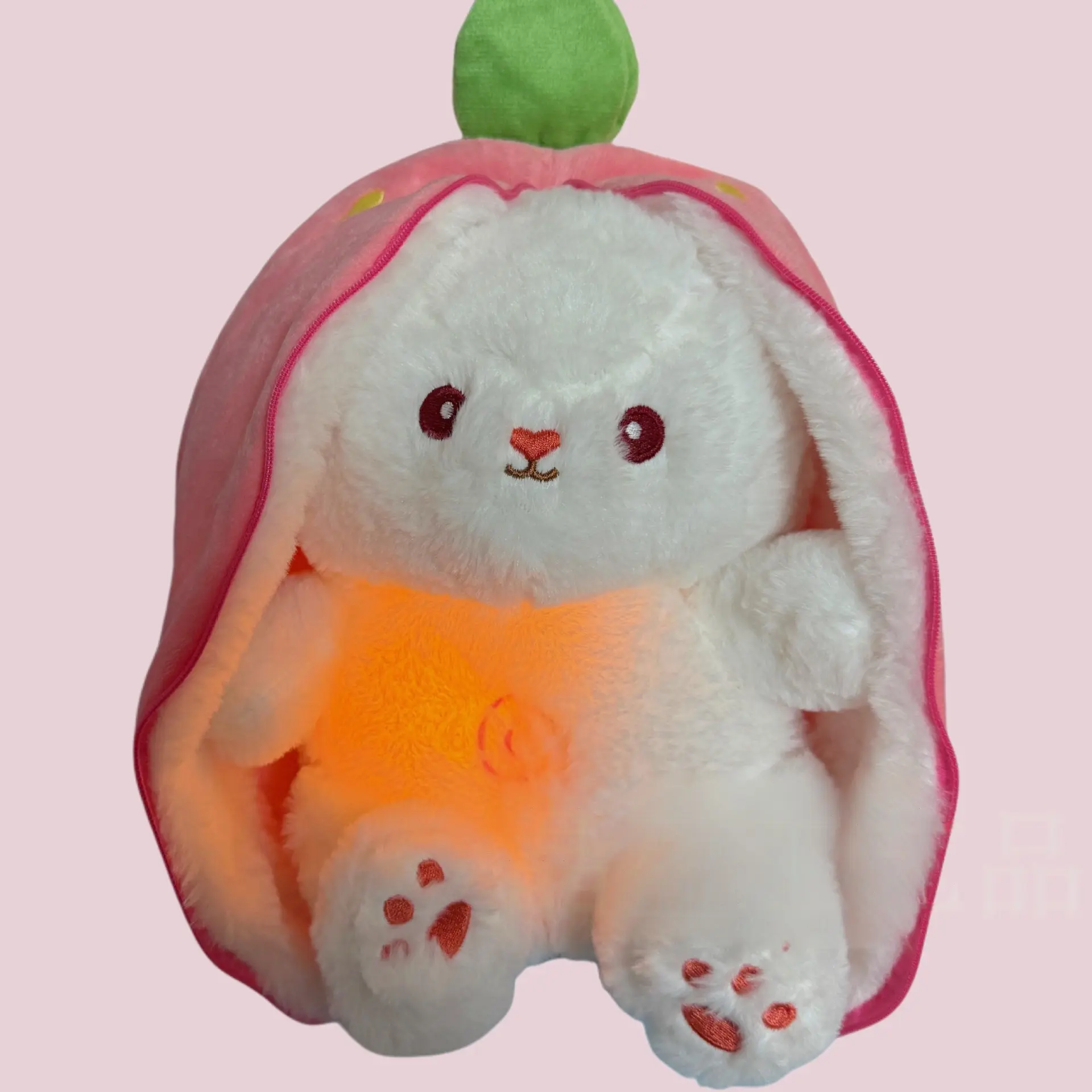 Breathing and Eyes-Opening Strawberry Rabbit 28cm