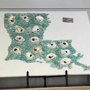 Louisiana Oyster Shell Glass Textured Canvas Art 30X24 in