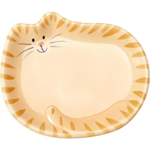 4 Inch Ceramic Cat Tea Bag Holder Dish Coaster Spoon Rest Soap Coaster Tea Lover Gifts for Home Party Decoration Orange Tabby Cat