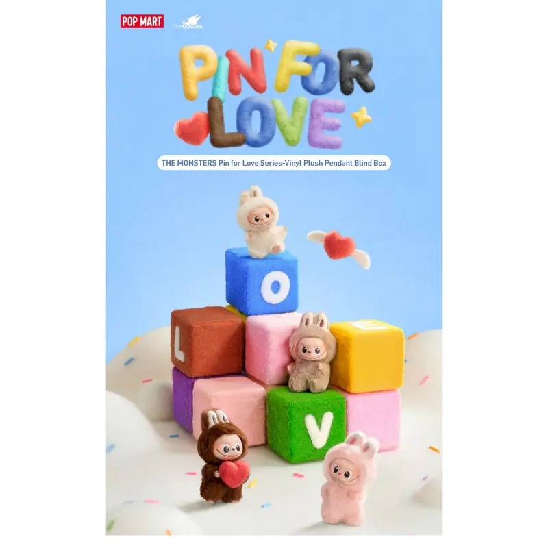 Pop Mart - THE MONSTERS - Labubu V4 - Pin For Love Vinyl Plush Pendant (Blind Box)