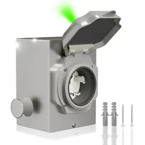 50 Amp Generator Inlet Box Pre-Drilled, NEMA SS2-50P Power Inlet Box, 125/250V, 12500W with LED Power Indicator, ETL Listed, Waterproof for Outdoor Use