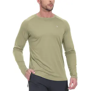 Gopune Men's Hiking Shirts Water resistant Dry Fit Athletic T-Shirts UPF 50+ Long Sleeve Shirts Outdoor Work Swim Fishing Tops