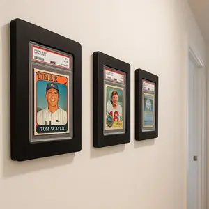 PSA Graded Wooden Card Display Frame Fits PSA Slabs Trading Card Stand Wall for Pokémon Sports TCG Collectors