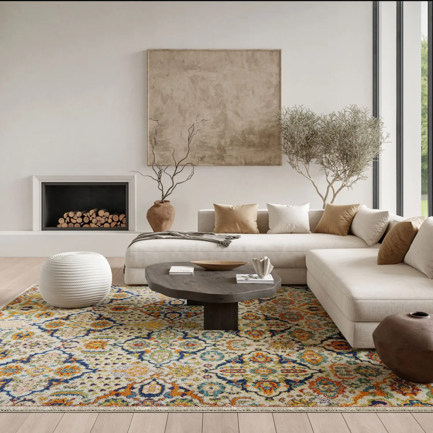 Nourison Allur Boho Indoor Area Rug - Boho Style, Floral Pattern, Home Decor, Living Room Use, Boho Area Rugs, Floral Pattern Rug
