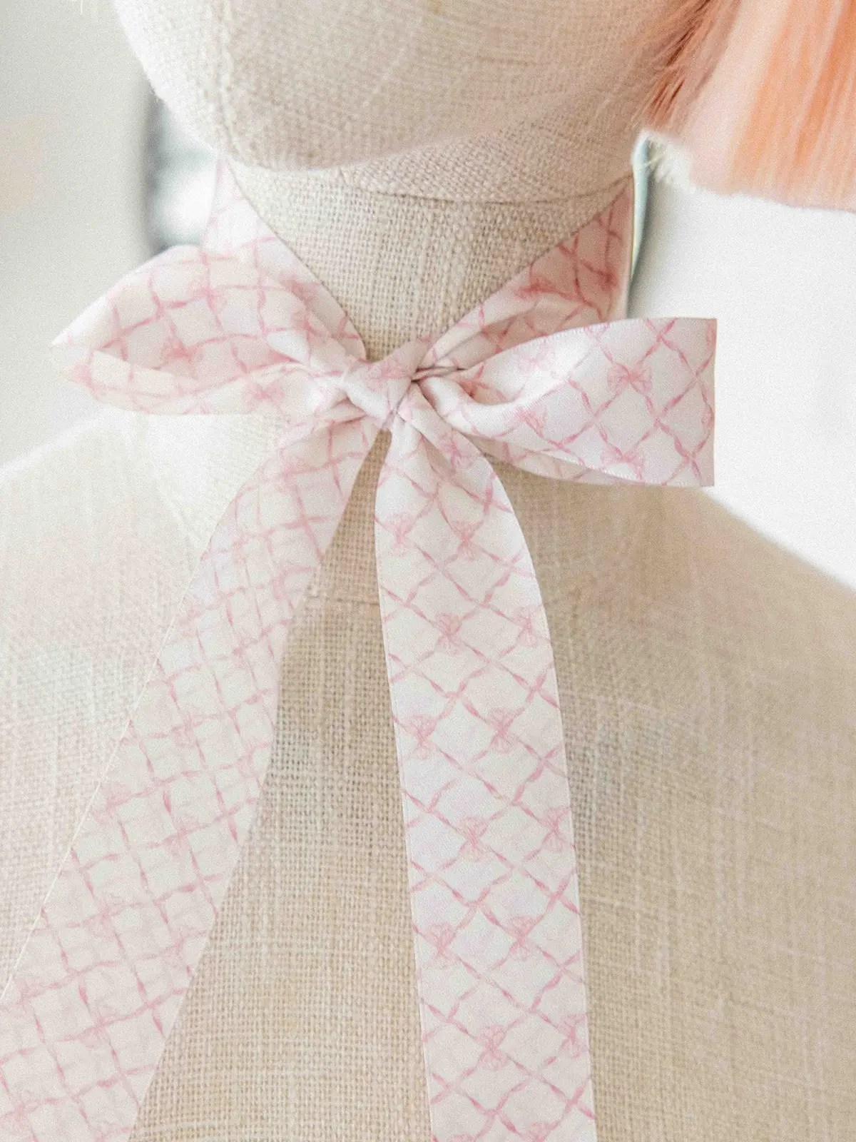 Pink Bow Vintage Ribbon (Per Yard)
