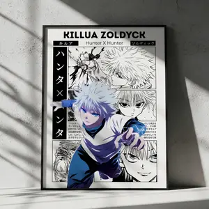 Hunter X Hunter Killua Zoldyck Anime Poster, Manga Wall Artwork Prints, Home Decor Gift
