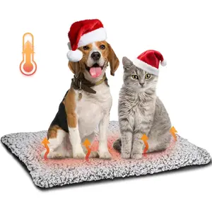 Self Heating Pet Pad, Super Soft Thermal Dog Crate Bed Mat for Sleeping, Washable Anti-Slip Self Warming Cat Kennel Pad for Small Medium Large Cats Dogs Indoor Outdoor