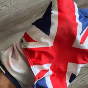 Men's Flag Print Drawstring Waist Swim Brief, Casual Comfy Breathable Swim Bottoms for Beach Swimming, Men's Swimwear for All Seasons