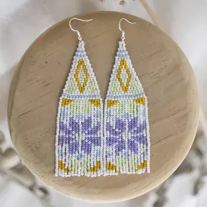 Puebla - Native Beaded Earrings Inspired by the Vibrant Mexican City - Handmade by Huichol Artisans - Mother Sierra