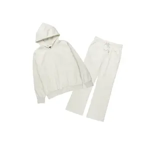 Basic Light Oatmeal Hoodie Relaxed Track Set