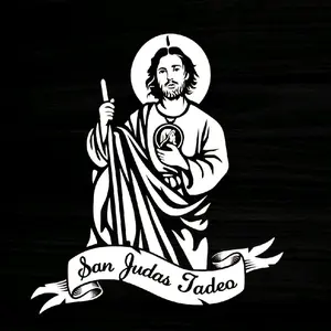 San Judas Tadeo Window Decal 8x6 Inch Car Sticker with Multiple Color Options for Faith and Style Customization