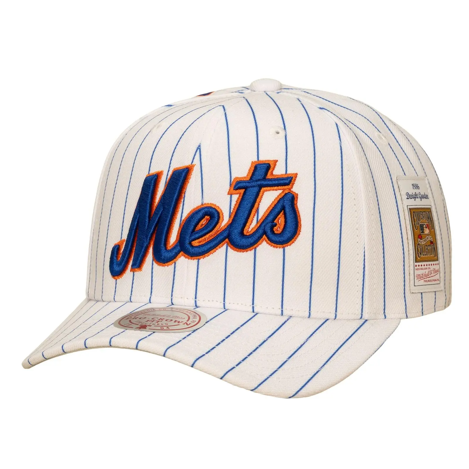 Dwight Gooden New York Mets 1986 White Cooperstown Jersey Cut Pro Crown Snapback Hat MLB Throwback Cap Adjustable Fan Gear Mitchell & Ness