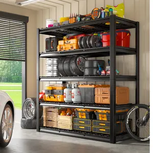 Raybee Heavy Duty Garage Shelves 5&4 Tier All Metal Wire Shelving Unit Height Adjustable Versatile Utility Shelf Rack for Warehouse Pantry Storage Store Organizer