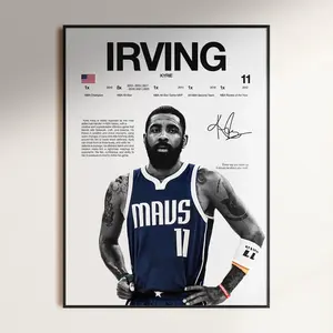 Kyrie Irving Poster,  Wall Print, Basketball   Poster Print, Sports Decor, Dallas Mavericks Poster, Basketball Gift