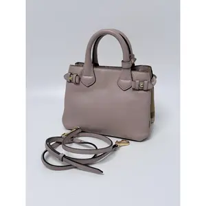 Pre-owned BURBERRY leather Shoulder Bags Banner Small House Check Shoulder Bag Pink Beige ZS003BR