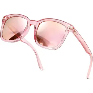 Polarized Sunglasses for Women/Men|Large Frame Sunglasses w UV400 Protection| Oversized Square S Mirrored Shade