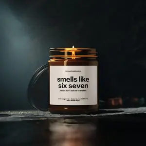 Funny Six Seven Candle, 6-7 Meme Gifts for Teenager Birthday Christmas Gag Gifts 67 Decor Gen Z Gen Alpha Gifts Teen Slang Rizz Gifts Delulu
