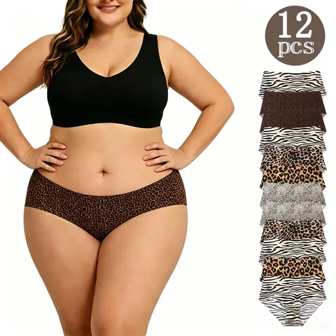 Quietlake Women's Leopard Print Underwear Set: Triangle Briefs, Soft & Breathable Non-Irritating Design, All-Season Comfortable Panties, Lingerie Set for Women.Sexy Chic Comfortable Breathable Underwear–available in sets of 6 or 12