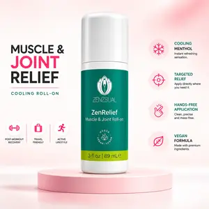 Zenzsual ZenRelief Cooling Muscle & Joint Roll-On - Menthol, Essential Oils Infused, 3 fl oz Beauty & Personal Care Daily Body Care Product