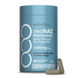 NeoCell NAD+ Resveratrol Capsules - With Multi Collagen Bio-Peptides - 60 Capsules - Supports Healthy Aging & Cellular Energy