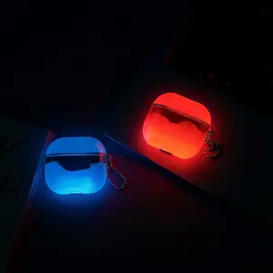Luminous Quicksand AirPod Case for Apple AirPods 1/2/3/4/Pro 2/3,Shock Absorbing and Protective, Comes with a Detachable Keychain, Glow-in-the-Dark Anti-Scratch Soft Silicone Earbuds Cover