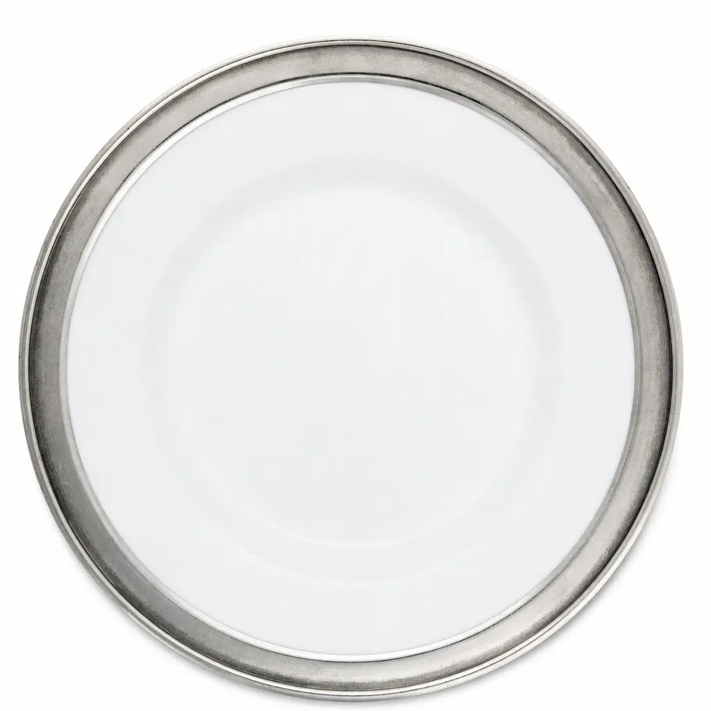 Classic Pewter Rim Dinner Plate