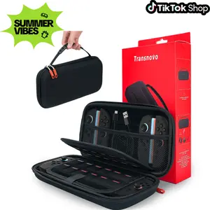Transnovo Carrying Case Compatible with New Switch 2, Hard Shell Travel Single Case or Case Bundle Kit with 24 Game Card Slots, Joy-Con & Accessory Storage, Travel Carrying Case Pouch, Space Saving Organizer Space Saver Compression,Summervibes