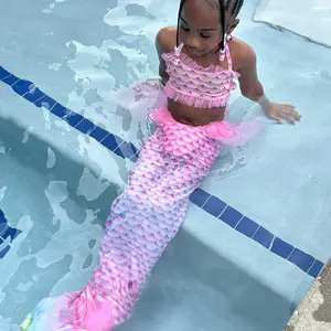 Mermaid Costume Set, 1 Set Mermaid Tail & Bra & Panty Set, Party Supplies for Girls, Party Clothing for Birthday Gift, Party Supplies